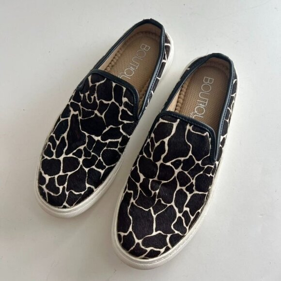 Animal Print Safari Giraffe Genuine Leather Slip on Clog Sneaker - Picture 3 of 12